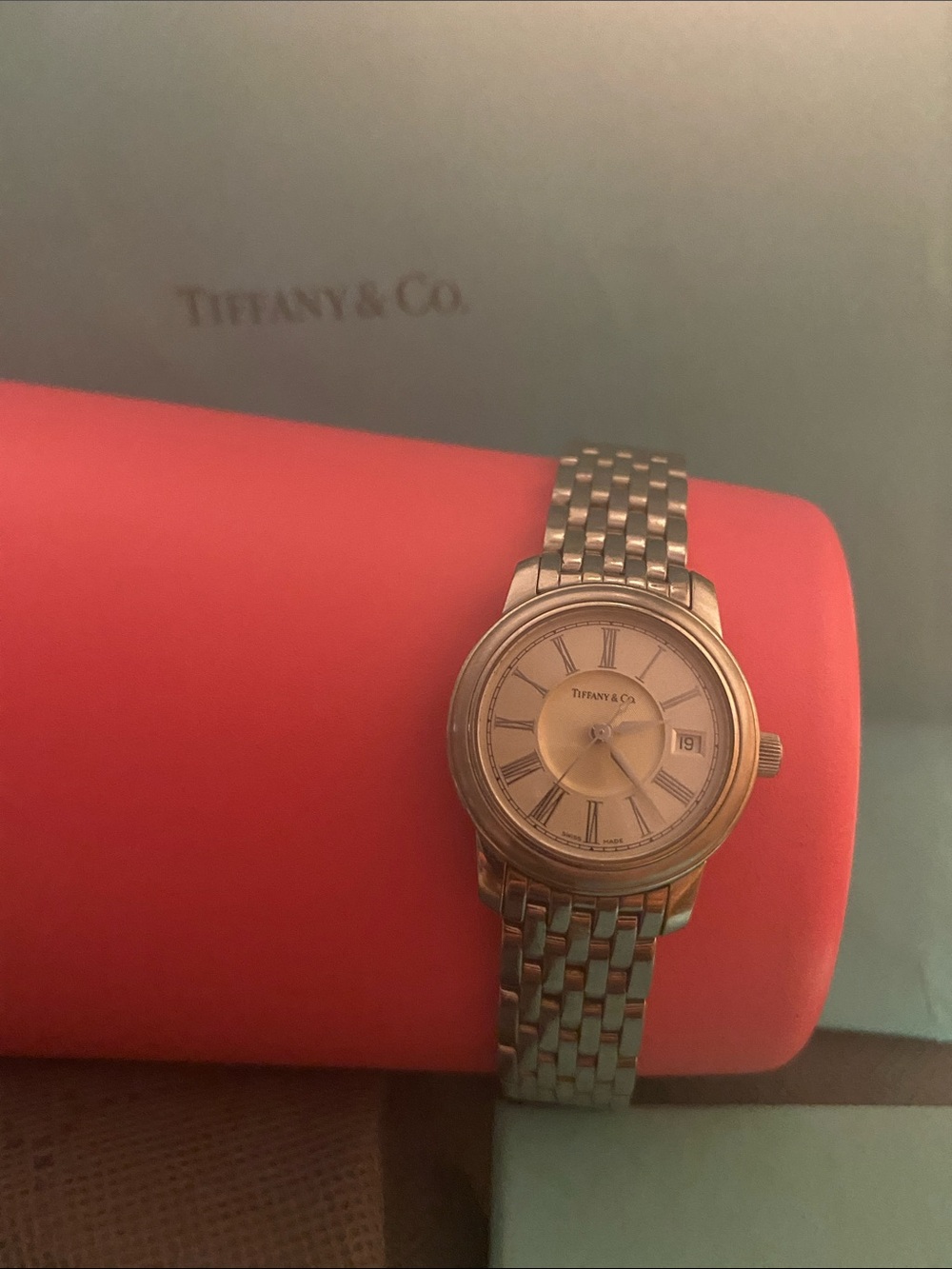 Tiffany & Co. Stainless Steel Roman Numeral Mark Bracelet Watch